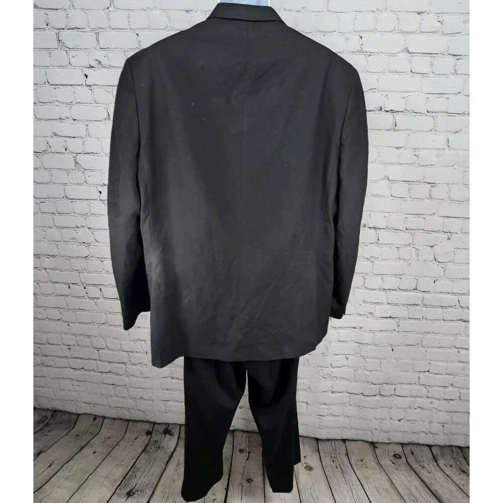 Beverly Hills Polo Club Black 2 Button Peak Full Suit 2 Piece Set 50R (42x30)